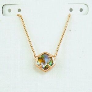 Kendra Scott Rose Gold Necklace Jaxon Abalone Pendant